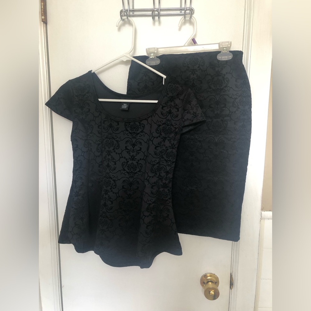Peplum Top And Pencil Skirt Set